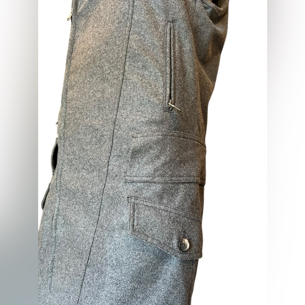 DIESEL BLACK GOLD Full Zip Womens Gray Wool Vest Dress Made In Italy Size 42 - Picture 8 of 16
